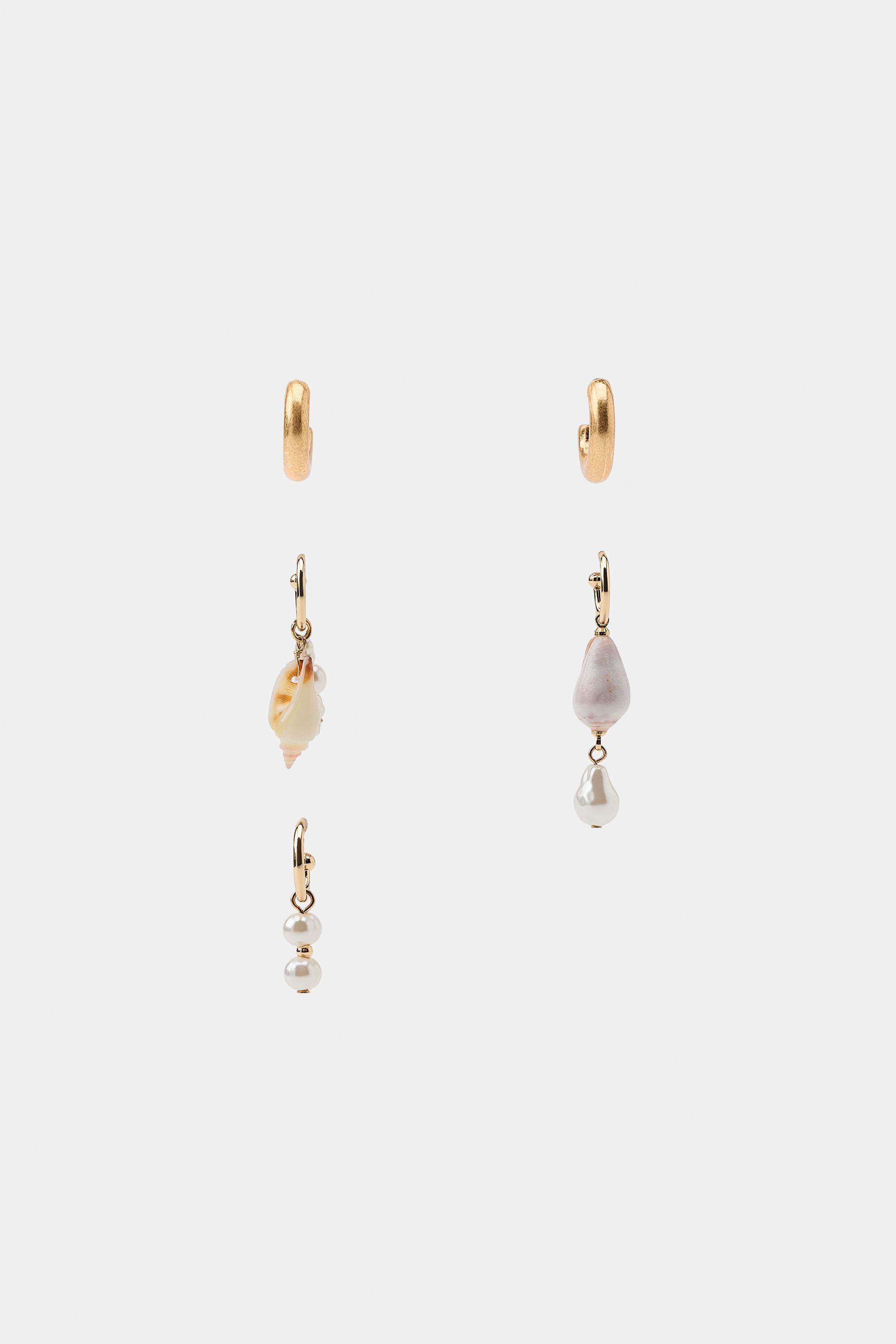 PACK OF SHELL HOOP EARRINGS